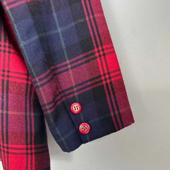 Vintage Wool-Cashmere Blend Plaid Blazer size M - Picture 5 of 8